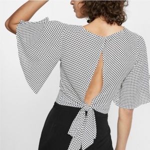 Open Back Polka Dot Blouse